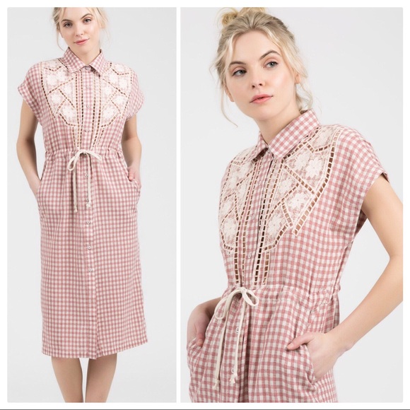 POL Dresses & Skirts - POL Polly Farms Prairie Pink Gingham Dress